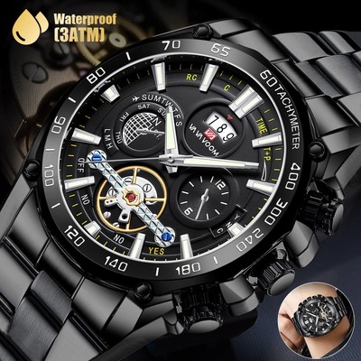 Wasserdichte Herrenuhr mit Leuchtmasse Relojes De Hombre Edelstahl Quarz