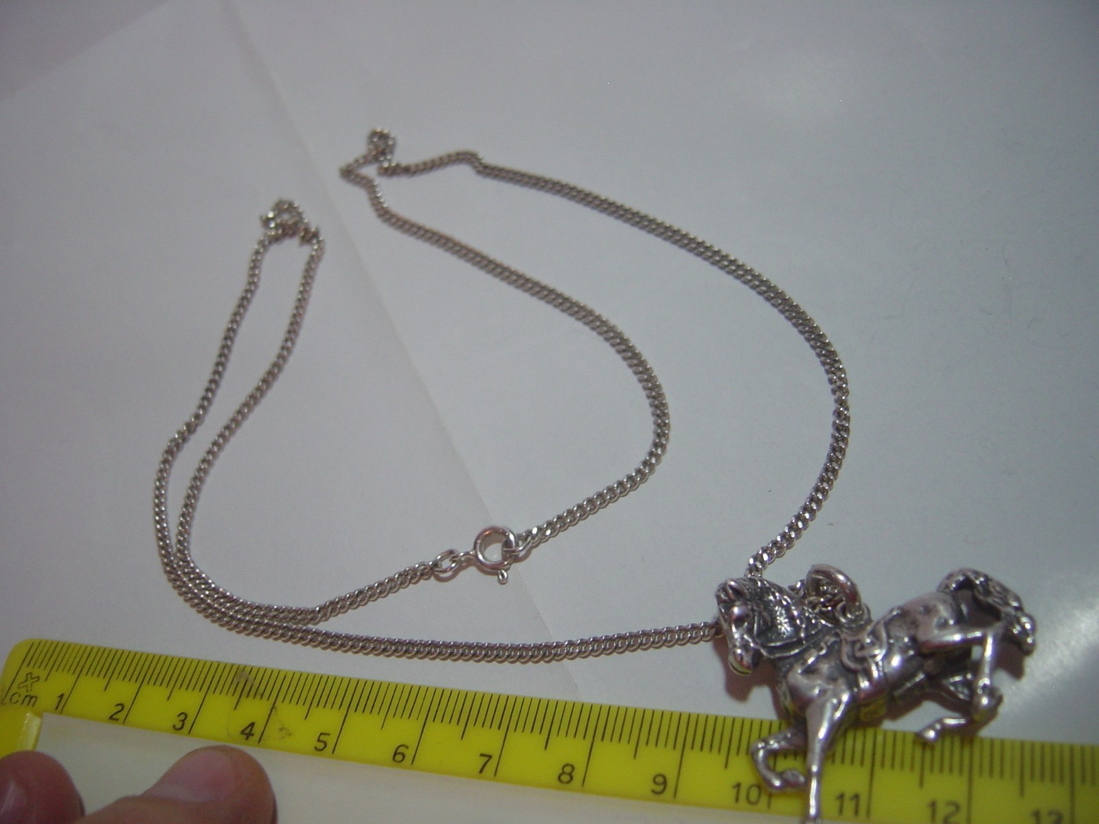 VINTAGE Solid Silver beautiful large prancing hor… - image 12