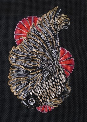 Counted Cross Stitch Kit ''Chorna oranda'' Embroidery Floss Craft Project