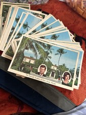 Palm Beach Florida, Kennedy Residence JFK & Jacqueline Cameos, Vintage Postcard