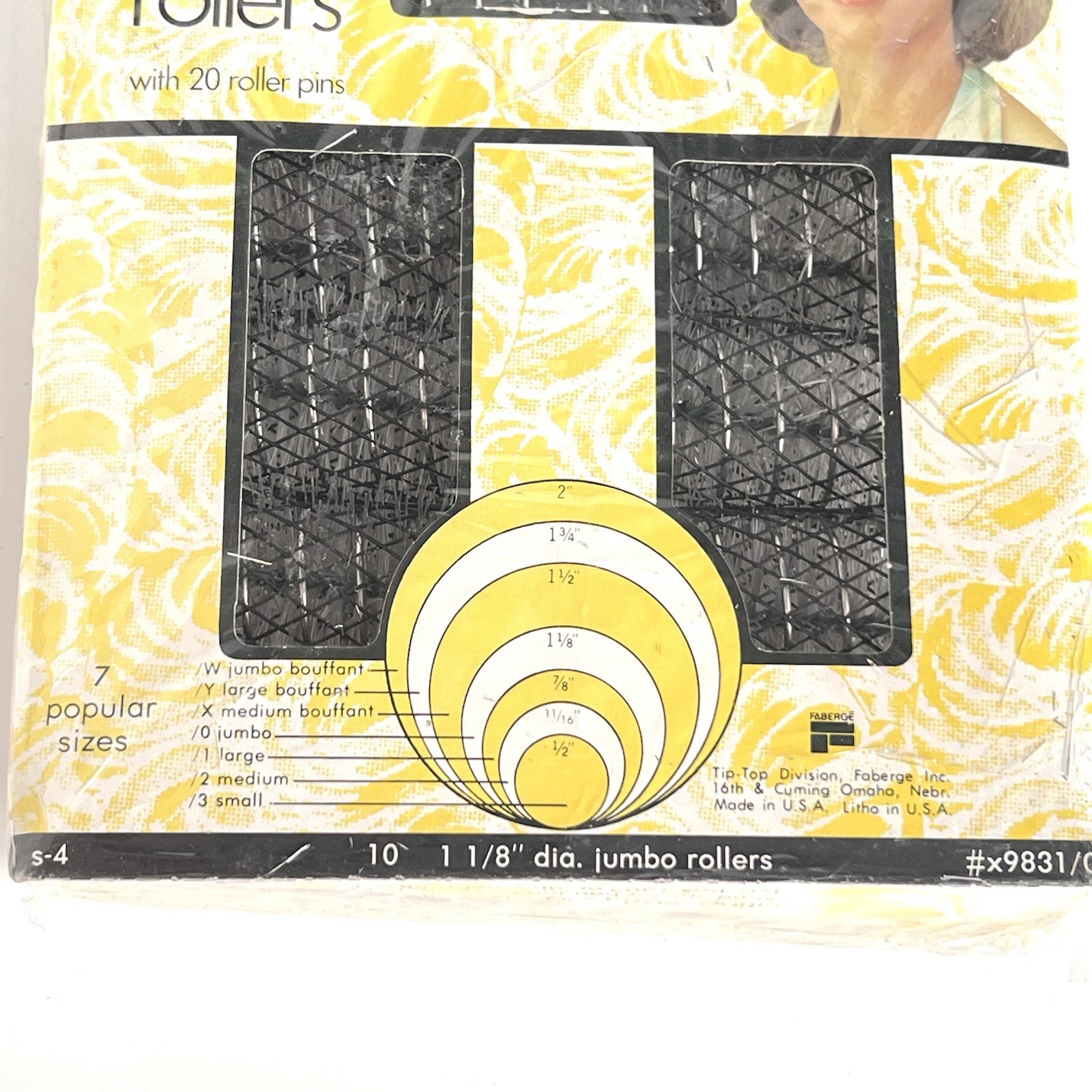 Vintage Tip Top Featherlight Brush Rollers 1 1/8 Size 10 Curlers New Old Stock