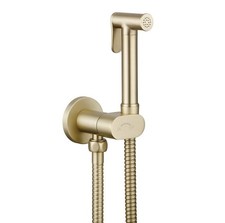 Conon Brushed Brass Round Douche Spray Kit with Integrated Isolator Valve & Hose