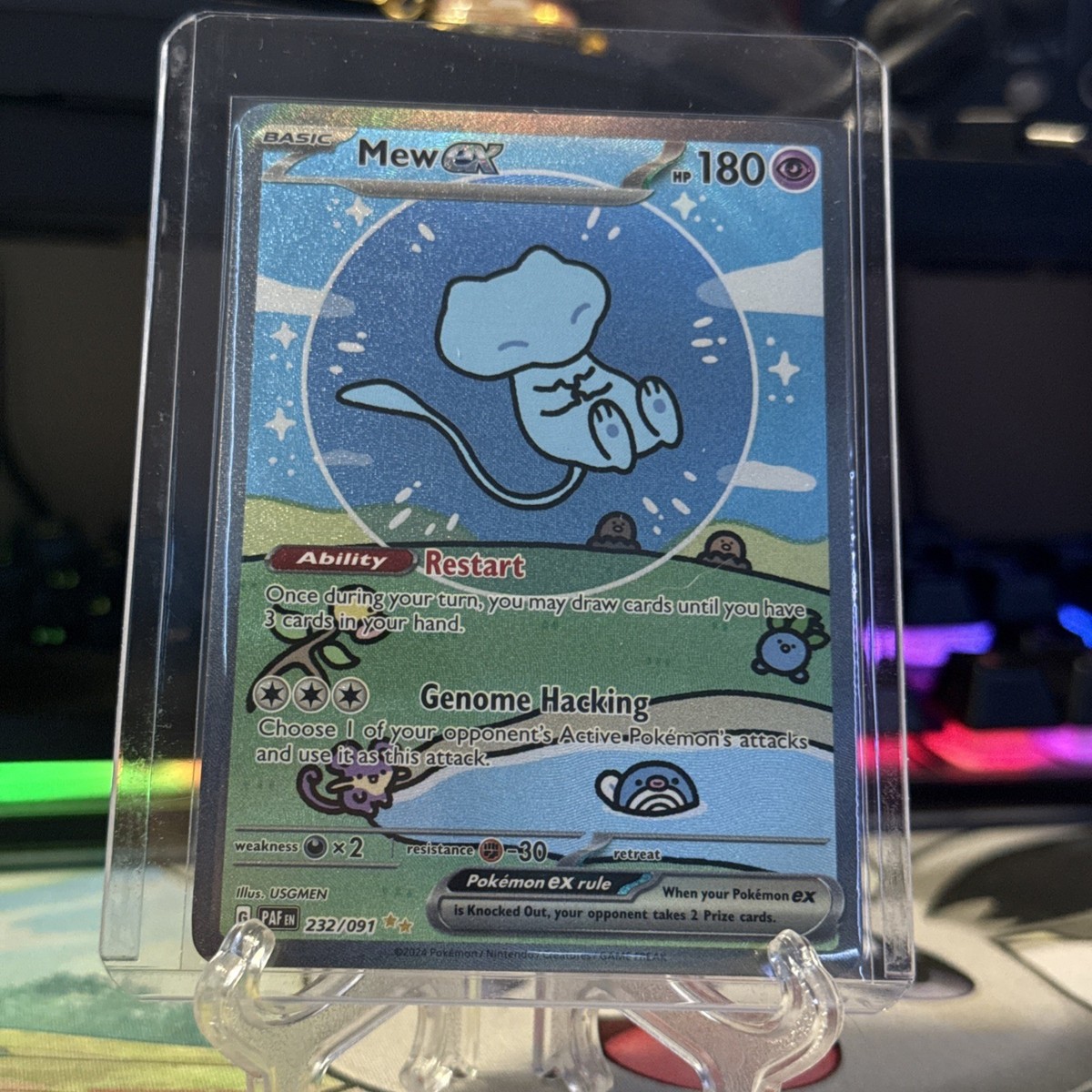 【むいちもん】Mew ex 232/091 英語版 Mew EX 232/091 Paldean Fates Special Illustration Rare Near Mint