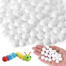 100 Pcs White Craft Foam Balls 0.6 Inch Blank Round Craft Ball Small Polystyr...