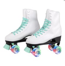 C SEVEN C7 Skates Quad Roller Skates Women  s Size 4 Retro Design Mint White
