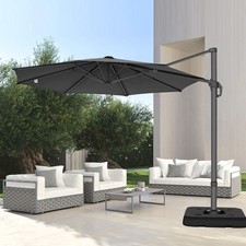 10 Ft Patio Umbrella Outdoor Cantilever Umbrella Aluminum Umbrella with Base