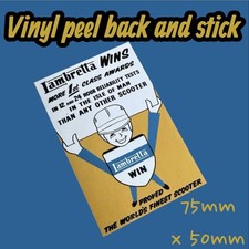 Lambretta Wins Win Scooter Vintage Classic Vinyl Sticker Li Tv Sx Sxs Lis Ld Lui
