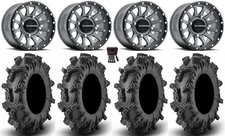 Raceline Trophy 14" Wheels Gy 30" Terminator Max Tires Kawasaki Brute Force IRS