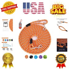 Long Rope Leash for Dog Training 16FT 30FT 50FT 100FT, Reflective Threads Che...