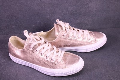 Converse Sneaker AS Chucks Classic OX Gr. 39 roségold Leder Schlangenlook BC1970