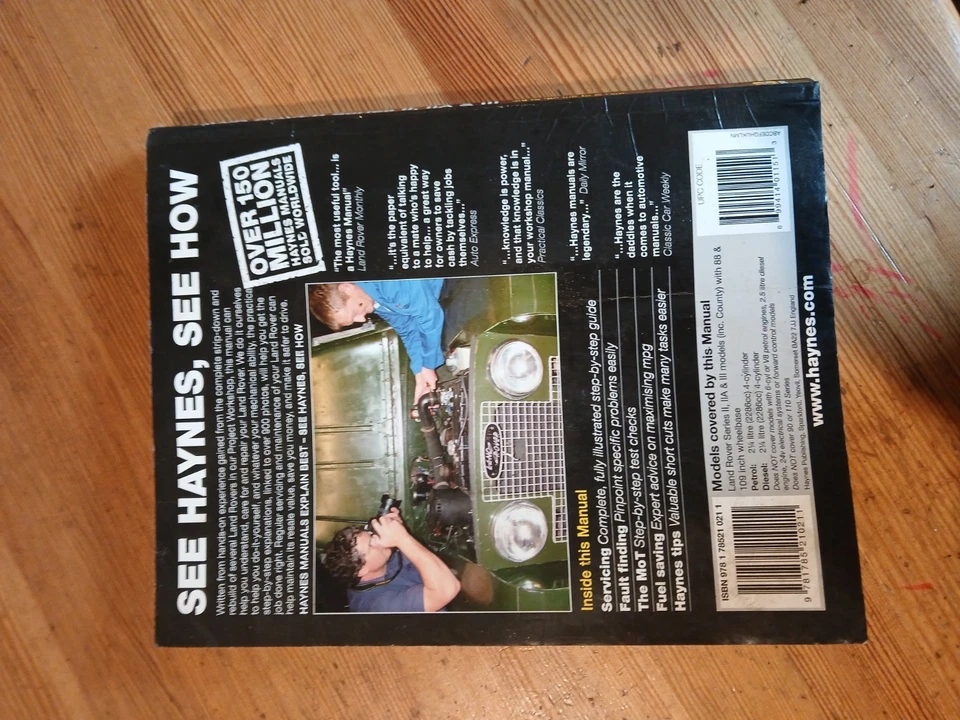 Haynes Manual Land Rover Series 2, 2A & 3 - 1958 - 1985 DA4636 - Image 2 of 2