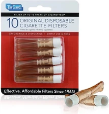 TarGard Venturi Style Disposable Filters | 80-100+ Cigarettes 10 Count, Amber 