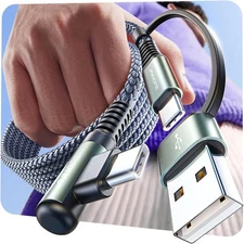 AINOPE 2Pack 60W USB C Cable Right Angle Fast Charger for iPhone 17 16 Pro Max