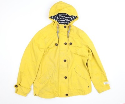 Joules Damen gelb wasserdicht Kapuze Regenmantel Jacke Größe 12