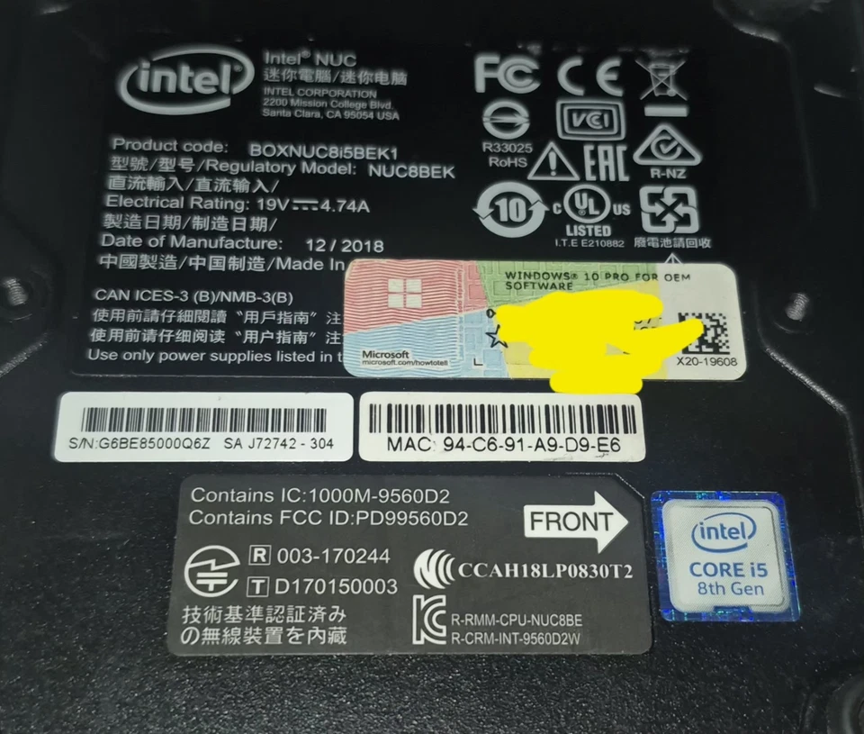 DEFECTIVE 2x Intel NUC Boxnuc8i5bek1 I5 Boxnuc7i7bnhx1 NO SSD NON WORKING Parts - Image 4 of 4