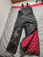 Carhartt Quilted Lined Canvas Bib Overalls Mens Sz 32x30 Black Workwear R38 BLK