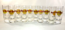 HARD ROCK CAFE 4'' Shot Glasses~Set of 10 Foreign Cities~Excellent condition!