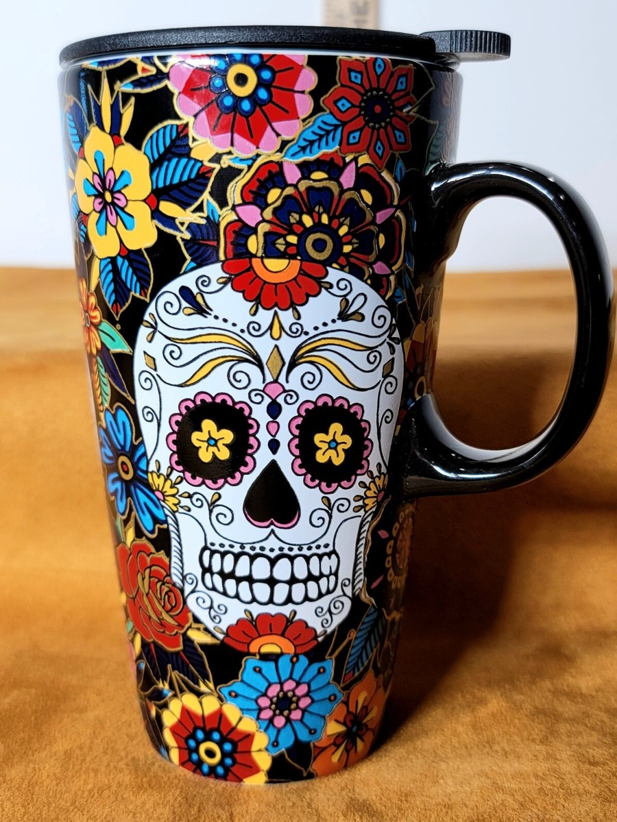 CafePress Day Of The Dead Sugar Skull Mug - 11 Oz Ceramic Coffee Cup, Microwave & Dishwasher Safe, Printed In USA