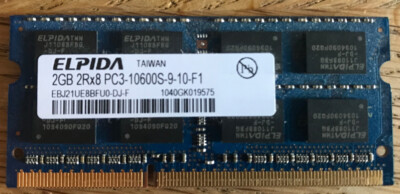 4 Stück - 2 GB RAM Elpida 2Rx8 PC3 10600S-9-10-F1 ARBEITSSPEICHER