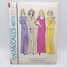 McCall's 4673 Misses Knit Dress Pants And Shirt Top Sewing Pattern Size 10 Uncut