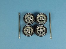 1/64 Wheel and Tire Set Real Riders Work Meister Chrome With Falken Azenis