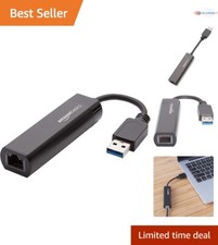 USB 3.0 Gigabit Ethernet Adapter for High-Speed Internet Connectivity Black