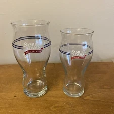 Samuel Adams Boston Lager Beer Pint Glass Clear with Logo 6.5 And 7.5 Inches