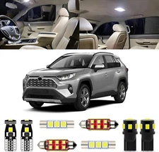 8Pcs 6000K LED Interior Light Kit for Toyota RAV4 2016-2024 + Tools