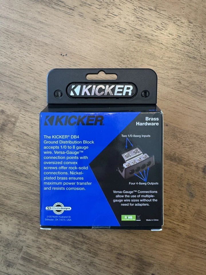 Kicker DB4 Distribution Block (2) 1/0-8AWG in, (4) 4-8AWG out, New in Box - Image 2 of 3