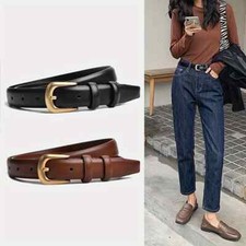 Faux Leather Waist Belt for Women Black Adjustable Fit for Jeans Daily Wear