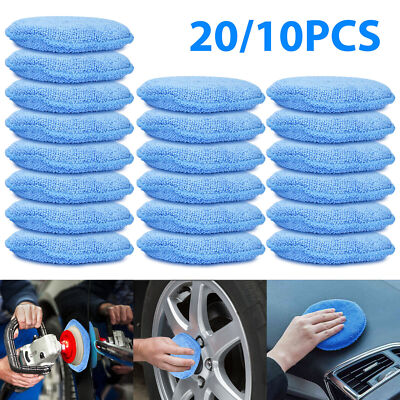 20/10x 5'' Microfiber Foam Sponge Applicator Pads Car Buffing Polish Wax Cleaner
