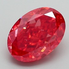 Lab Grown 3.09 Ct Fancy Vivid Pink Color VS1 OVAL Cut IGI Certified CVD Diamond