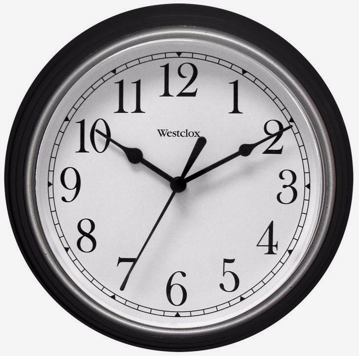 WESTCLOX Black 8-1/2" Quartz Wall Clock Battery Operated Home Office 46991A New!