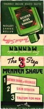The 3 Step Mennen Shave After Shave Lotion Vintage Matchbook Cover