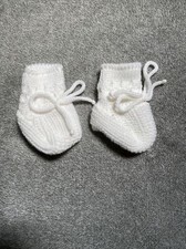 White Vintage Crocheted Baby Booties