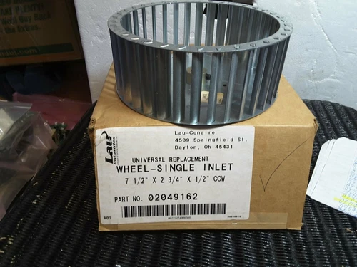 LAU Conaire 02049162 7-1/2" SINGLE BLOWER WHEEL INLET 2 3/4""×1/2" CCW New $45