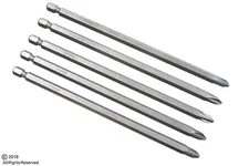 (5) 6" long Philips Screwdriver bits Size #2  CrV 6150 Steel