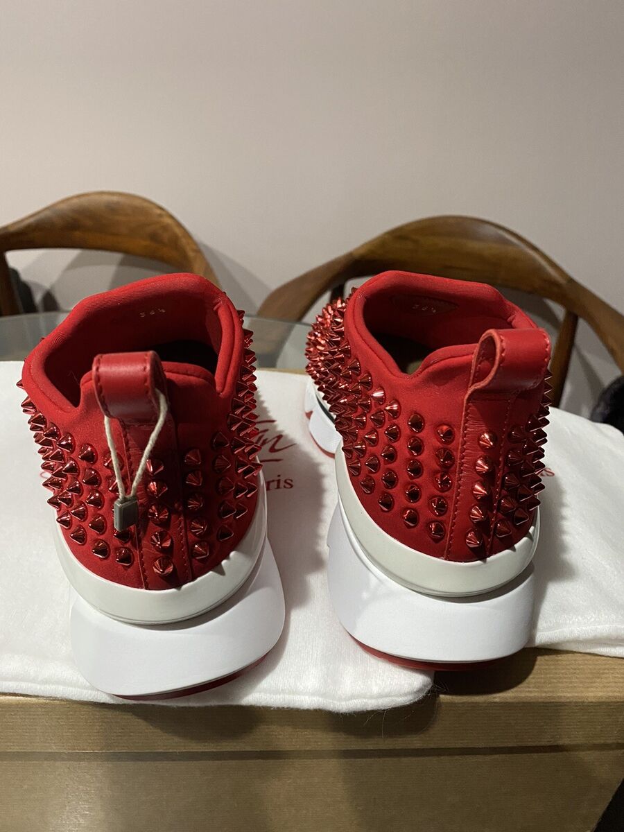 CHRISTIAN LOUBOUTIN Red Spike Sock Donna Flat Sneakers US CHRISTIAN LOUBOUTIN Red Spike Sock Donna Flat Sneakers US