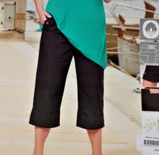 Damen Krempelhose Caprihose 7/8 Hose Große Größen Gr.46 52 schwarz NEU