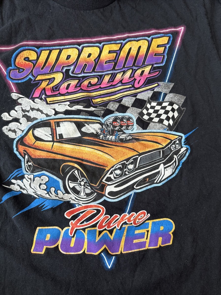 Supreme Racing Pure Power Graphic Tee Thrifted Vintage Style Size