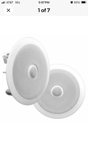 Pyle Home Audio 6.5" 2-Way Midbass In-Celing Speaker System One Pair PDIC60 - Picture 4 of 7