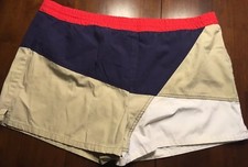 Rare Men's Vtg 1970s Shorts Swim Trunks Freestyle Red Blue Khaki Large