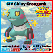 ✨ SHINY 6IV CROAGUNK ✨ Pokemon SCARLET and VIOLET - Max IVs lv1 Raise for Battle