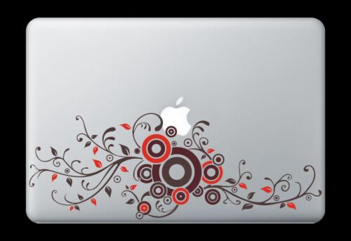 Design Floral Flower Decal Sticker Apple Mac Book Air/Pro Dell Laptop 13" 15" 17 - Afbeelding 1 van 5