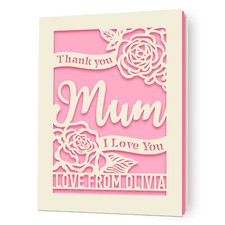 Personalised Mother's Day Card Thank You Mum I Love You Gift From Daughter Son