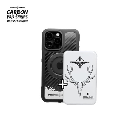 Phone Skope iPhone 14 Pro Max Carbon Pro case w/5000ma Magsafe charger