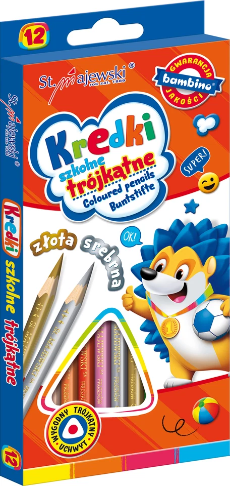 ST-MAJEWSKI BAMBINO Buntstifte 12 Farben Zeichenstifte Malstifte Farbstifte Schule Kinder