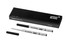 Montblanc Ballpoint Pen Black Medium Pt 2 Refills In Box New  116190   2 Refills