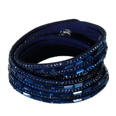 Sexy Sparkles Suede Velvet Multi Layer Wrap Women Teen Girls Bracelet with Rhine