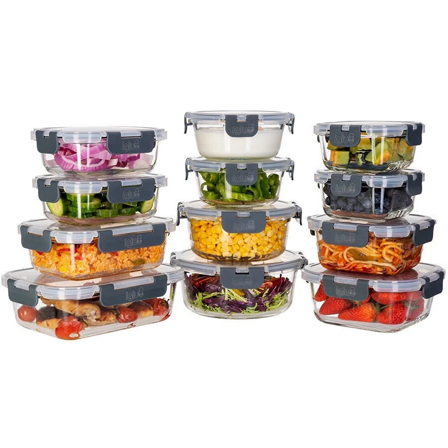 Igluu Glass Food Storage Containers Meal Prep Round Microwave Safe 12-piece set
Opens in a new windo